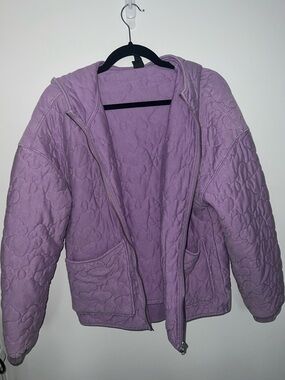 wild fable Lilac Quilted Hooded Puffer Jacket